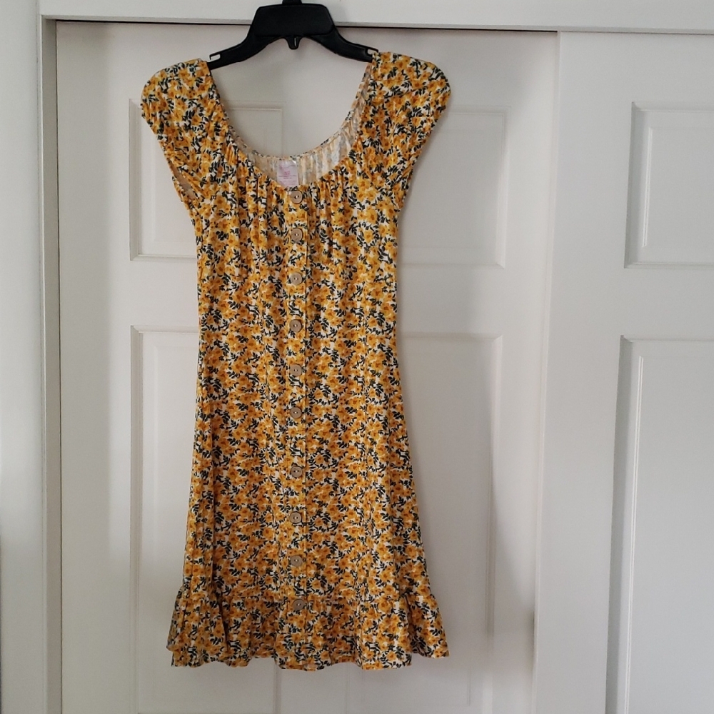 No Boundaries Mustard Floral Sun Dress